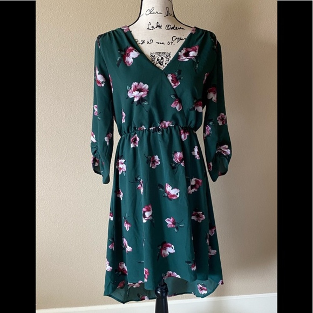 Beautiful green dress with flowers